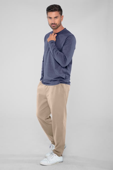 Men's Navy Solid Pyjamas Set