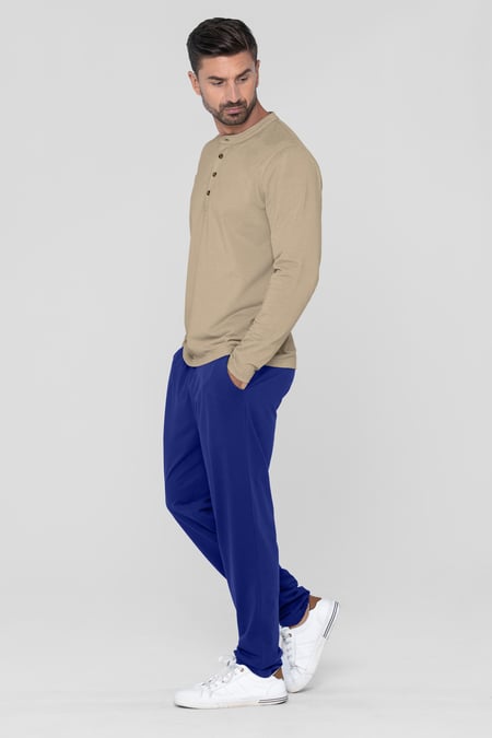 Men's Cream Solid Pyjamas Set