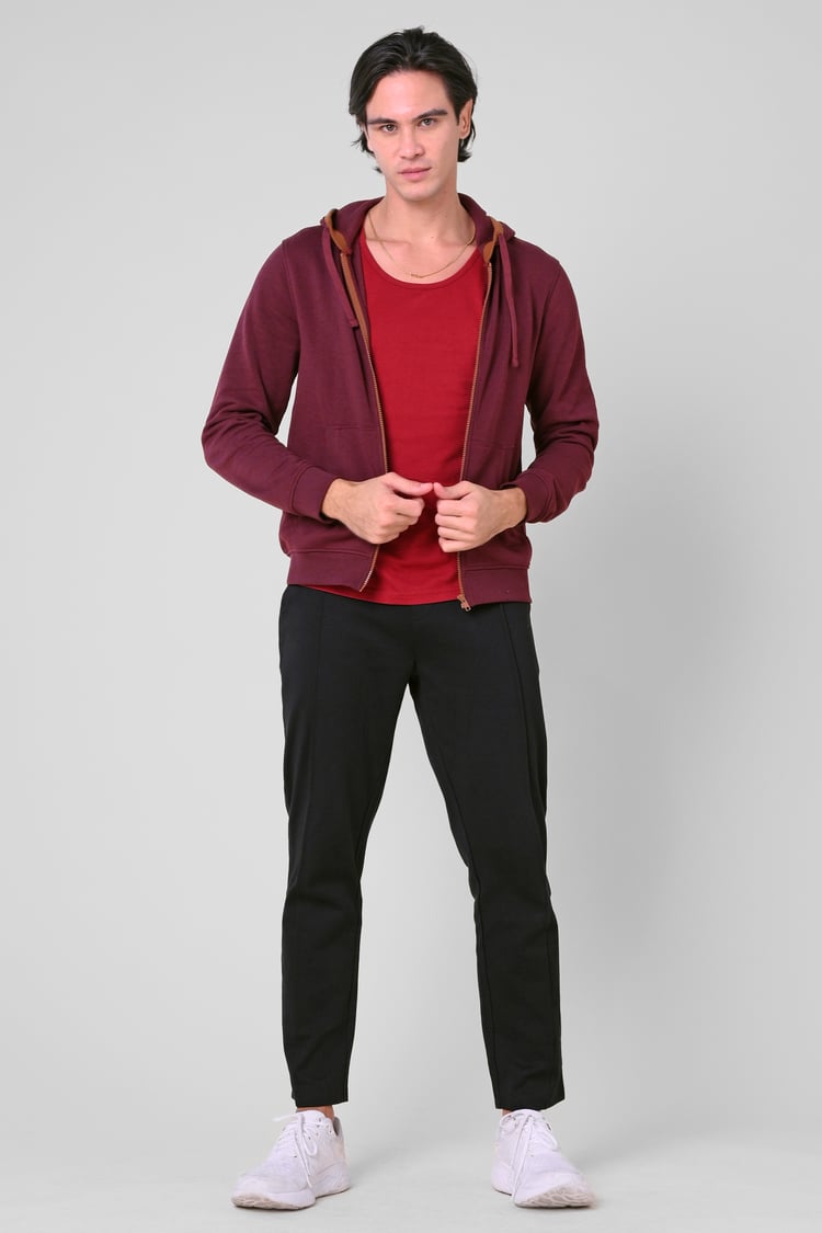 Mens Classic Front Seam Jersey Trouser