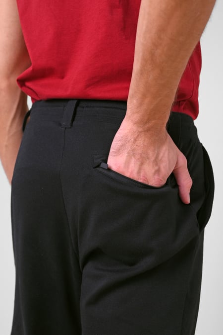 Mens Black Classic Front Seam Jersey Trouser