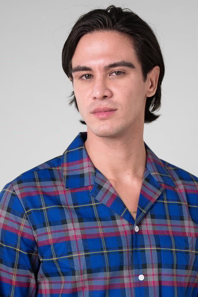 Mens Blue & Green Nightwear Shirt