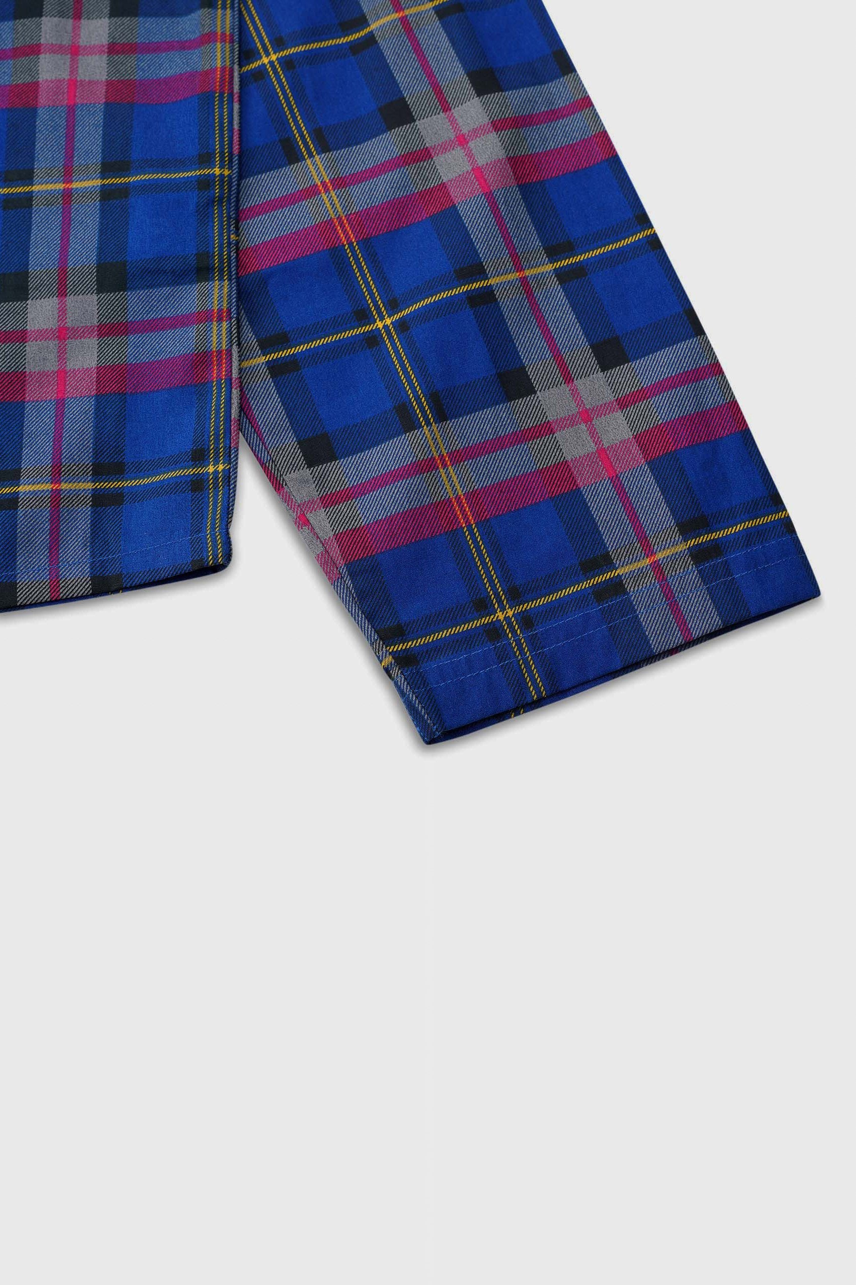 Mens Blue & Green Nightwear Shirt