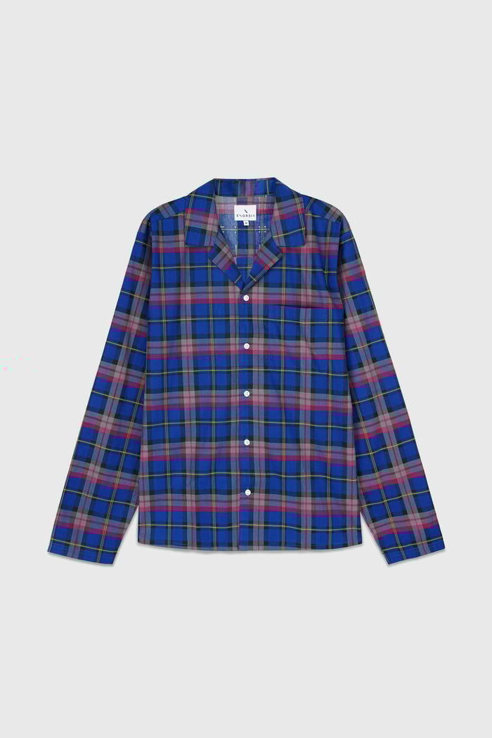 Mens Blue & Green Nightwear Shirt