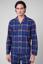 Mens Blue & Green Nightwear Shirt