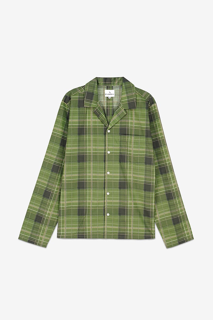 Mens Blue & Green Nightwear Shirt