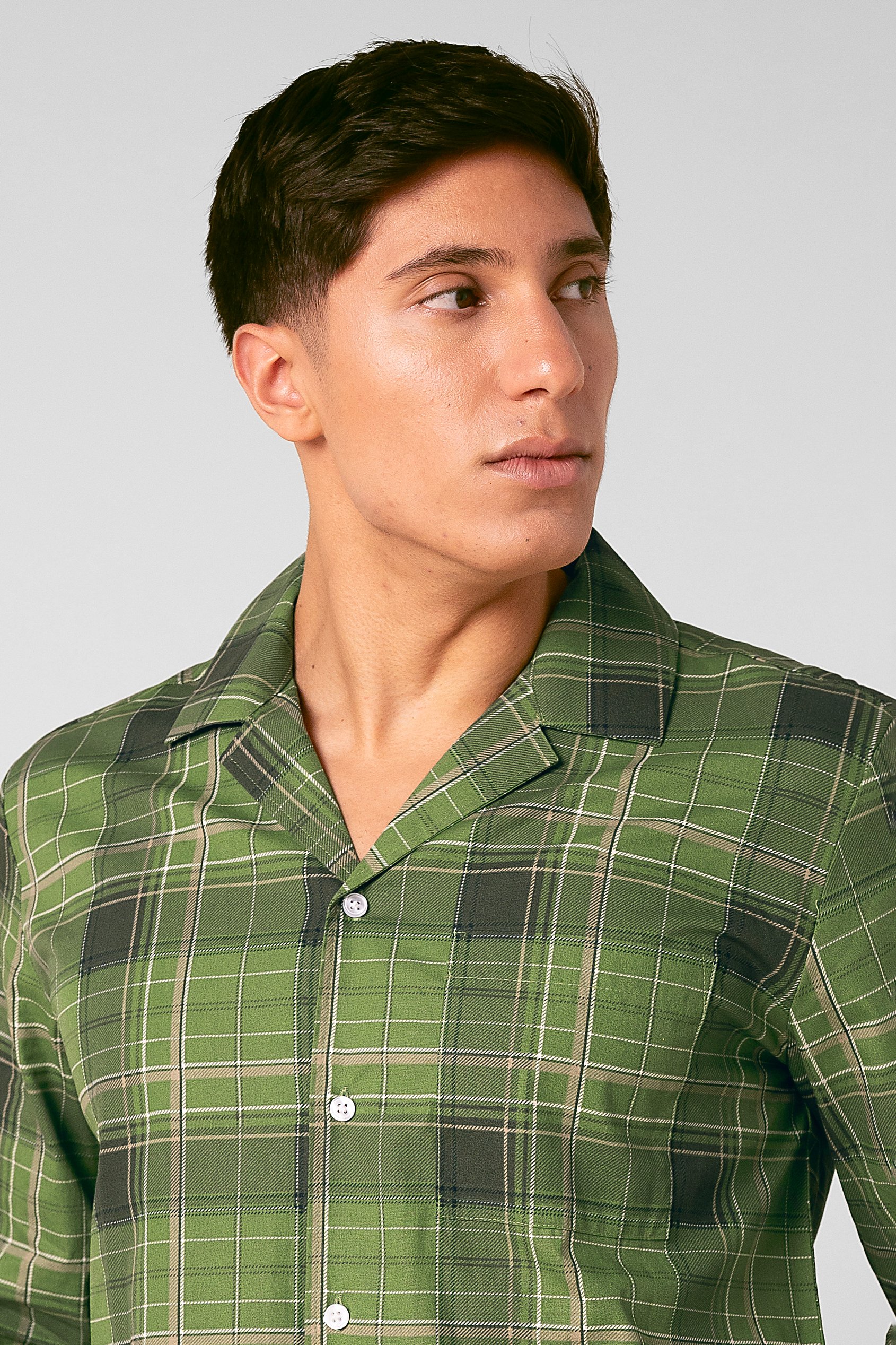 Mens Blue & Green Nightwear Shirt