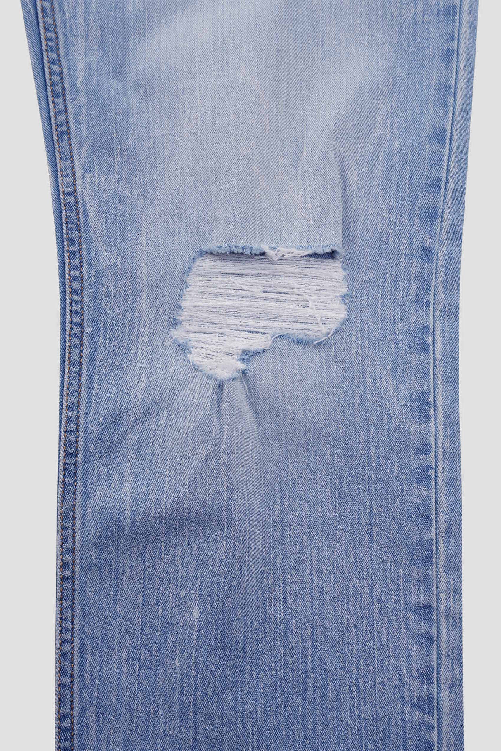 Womens Straight Fit Ripped Jeans