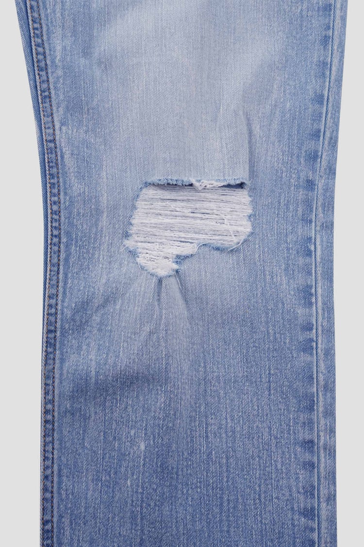 Womens Straight Fit Ripped Jeans