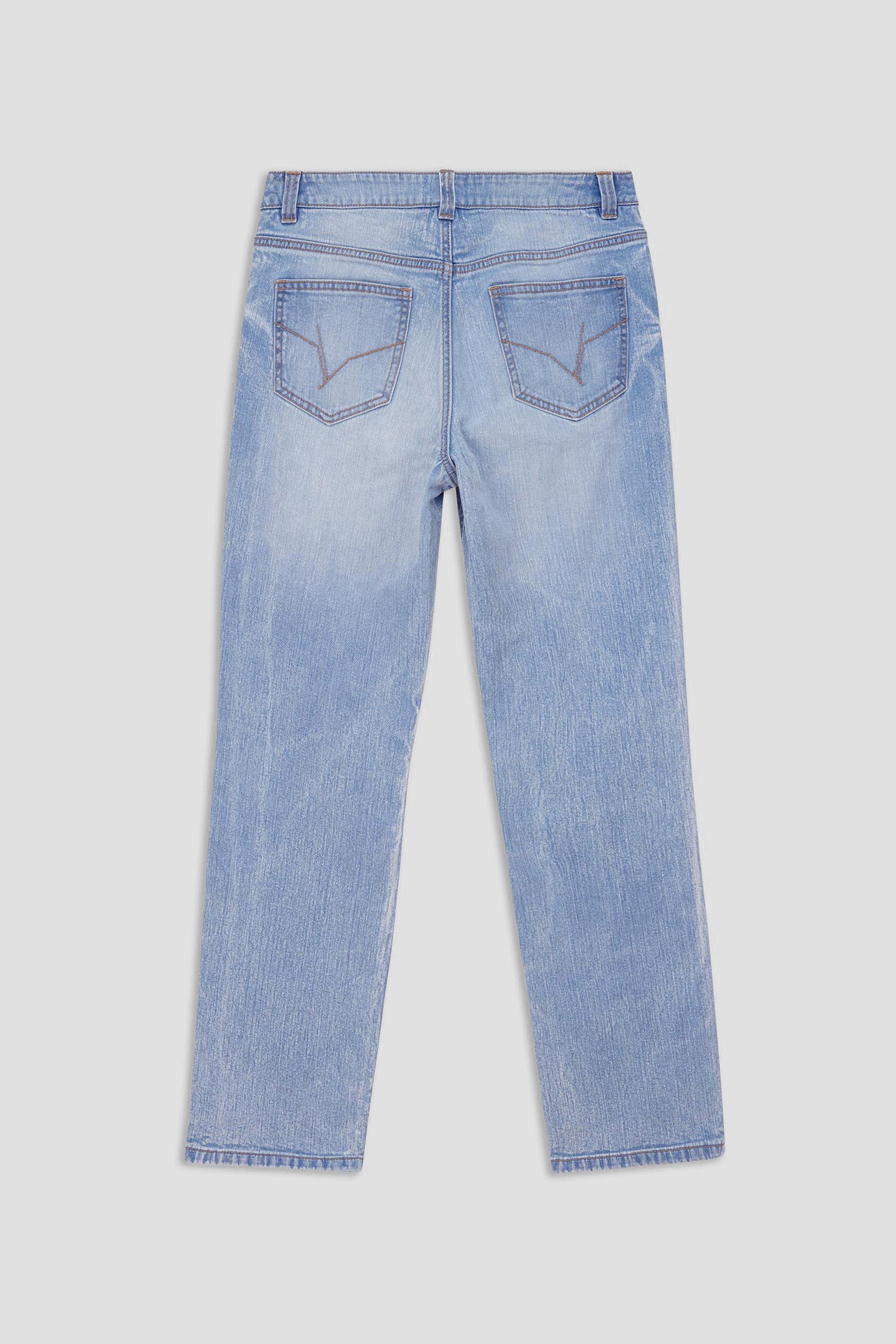 Womens Straight Fit Ripped Jeans