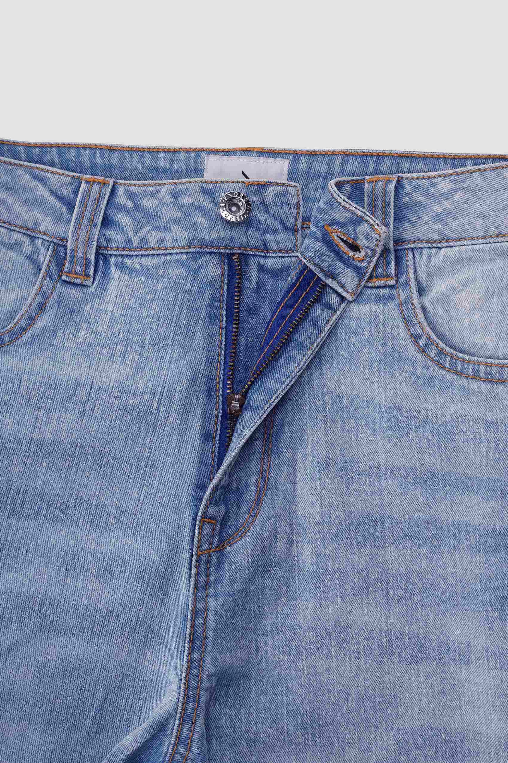 Womens Straight Fit Ripped Jeans