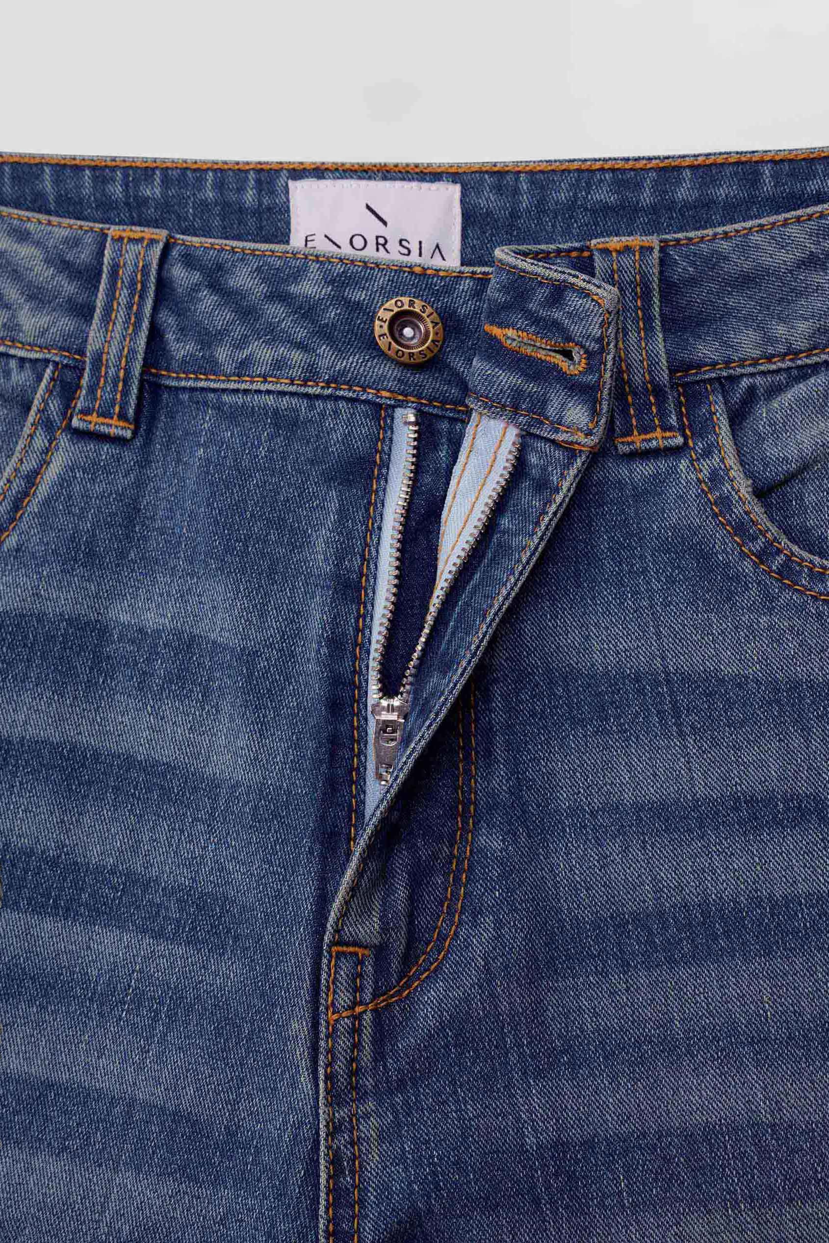 Womens Straight Fit Ripped Jeans