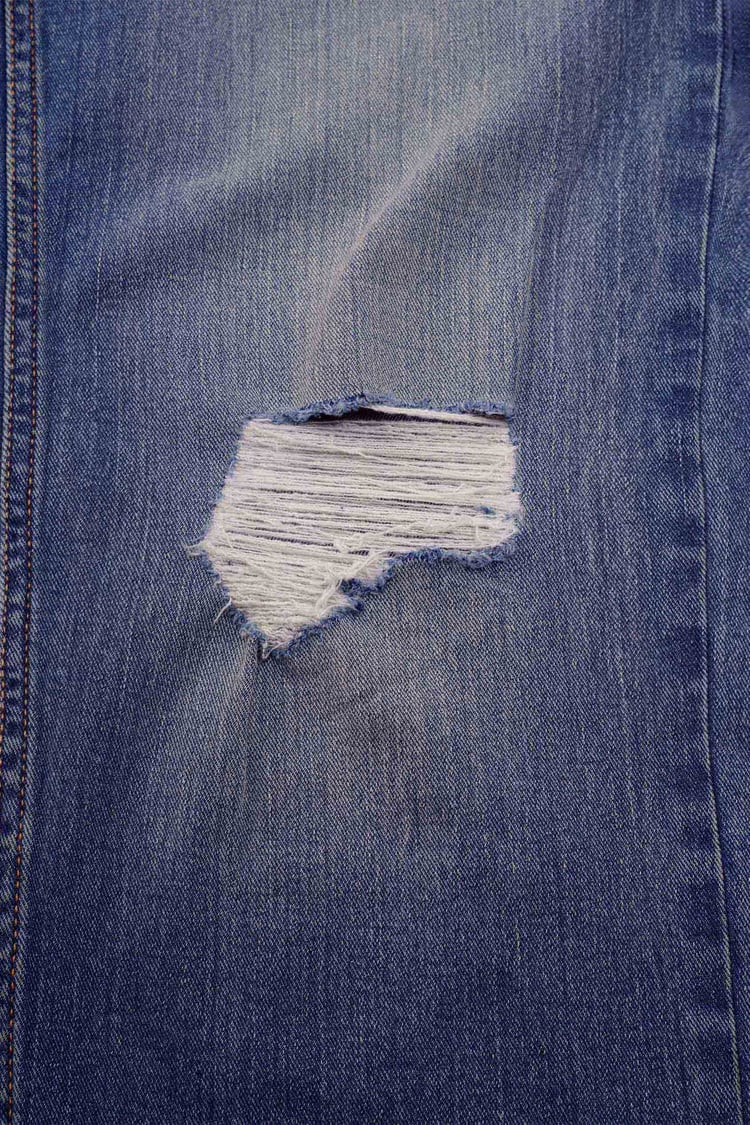 Womens Straight Fit Ripped Jeans