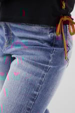 Womens Straight Fit Ripped Jeans