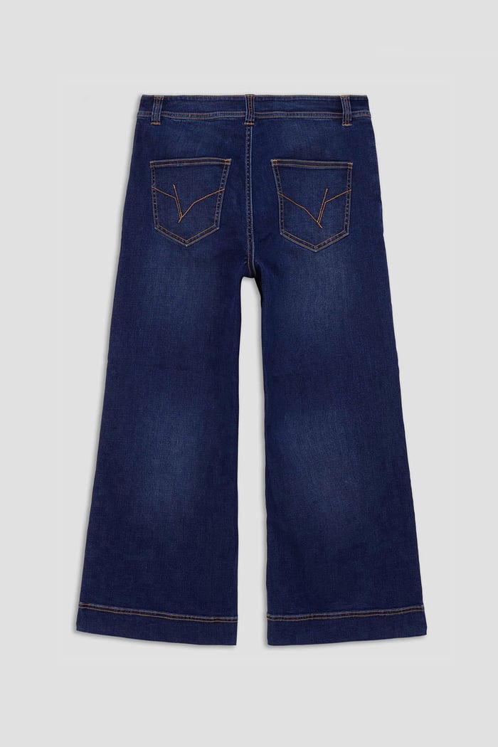 Womens High Waist Denim Culottes