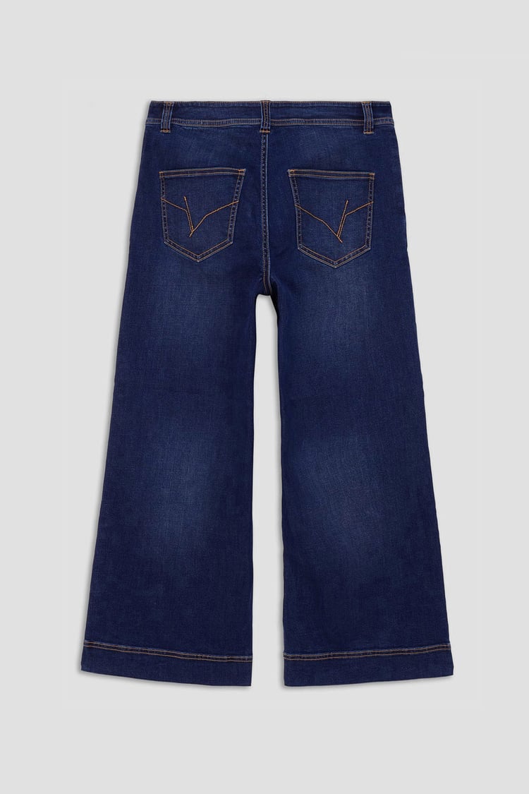 Womens High Waist Denim Culottes