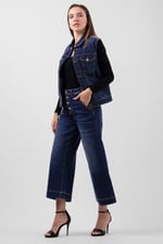 Womens High Waist Denim Culottes