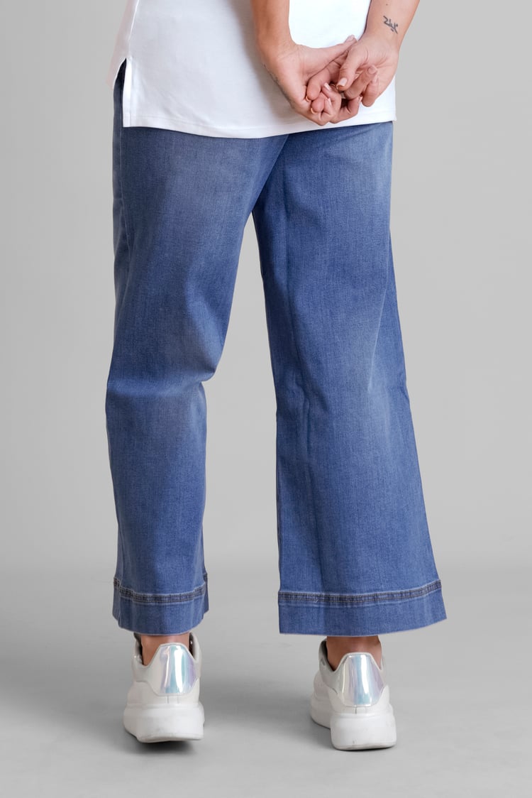 Womens High Waist Denim Culottes