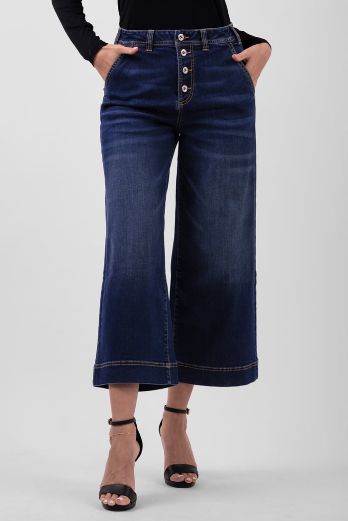 Womens High Waist Denim Culottes