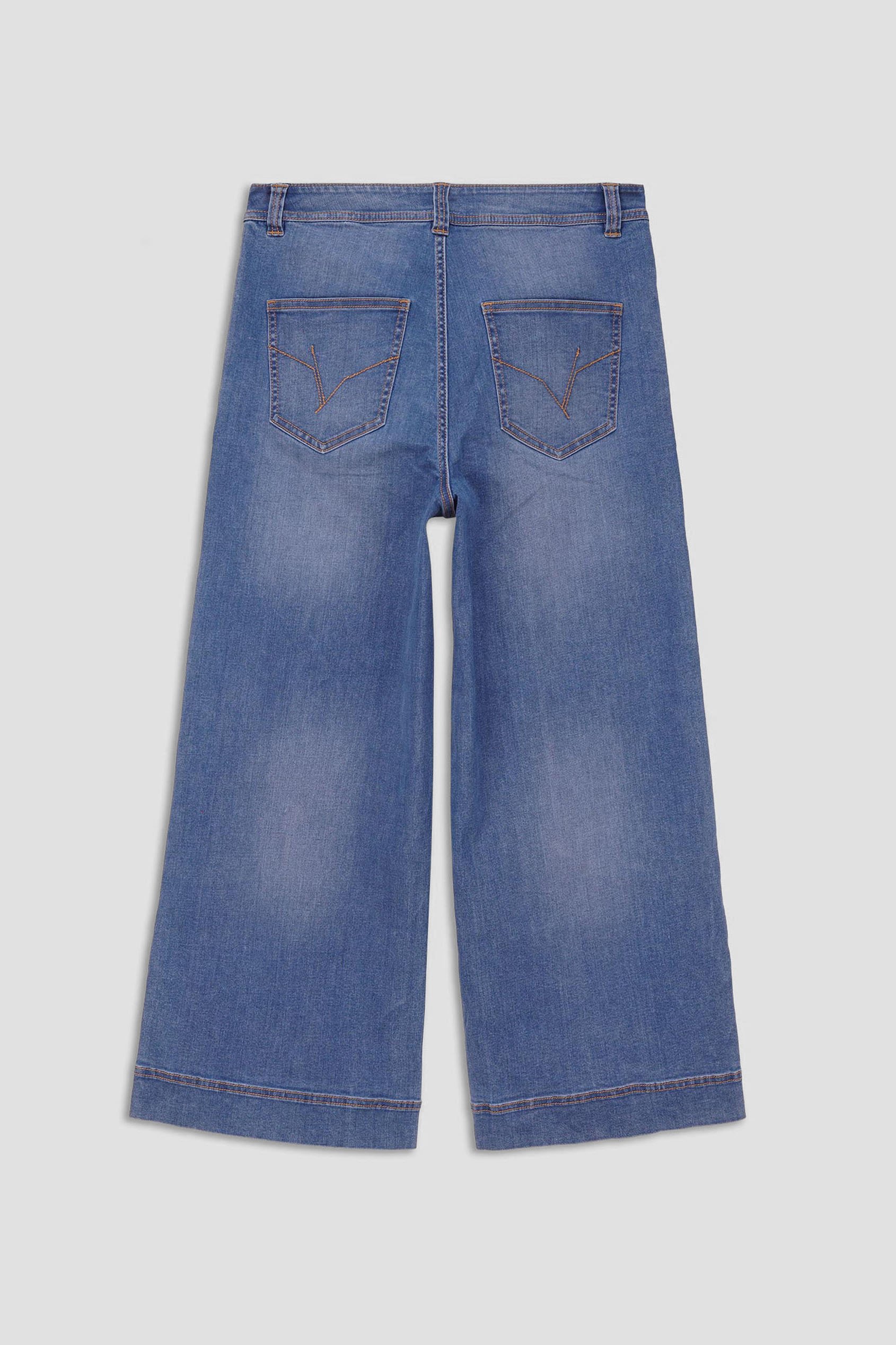 Womens High Waist Denim Culottes