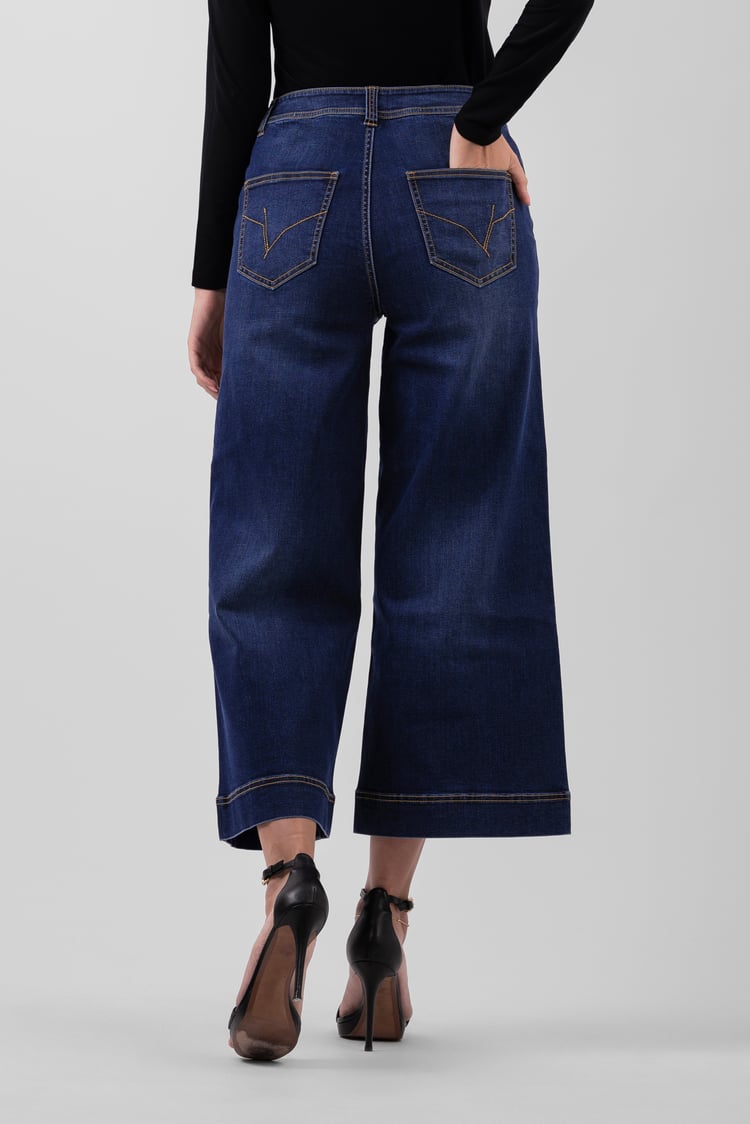 Womens High Waist Denim Culottes