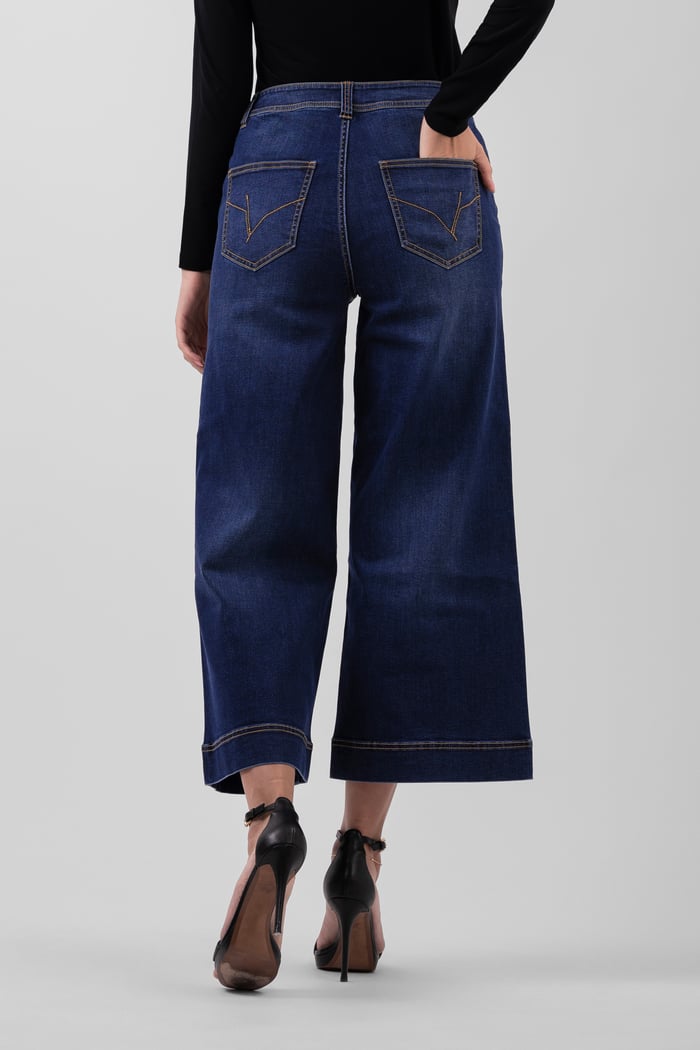 Womens High Waist Denim Culottes