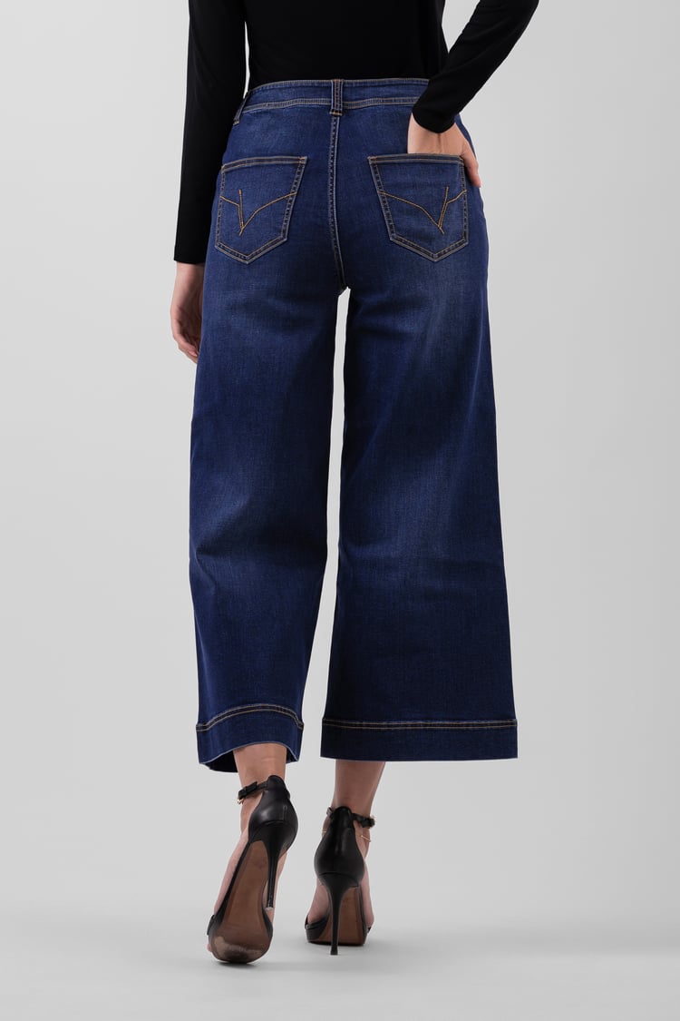 Womens High Waist Denim Culottes