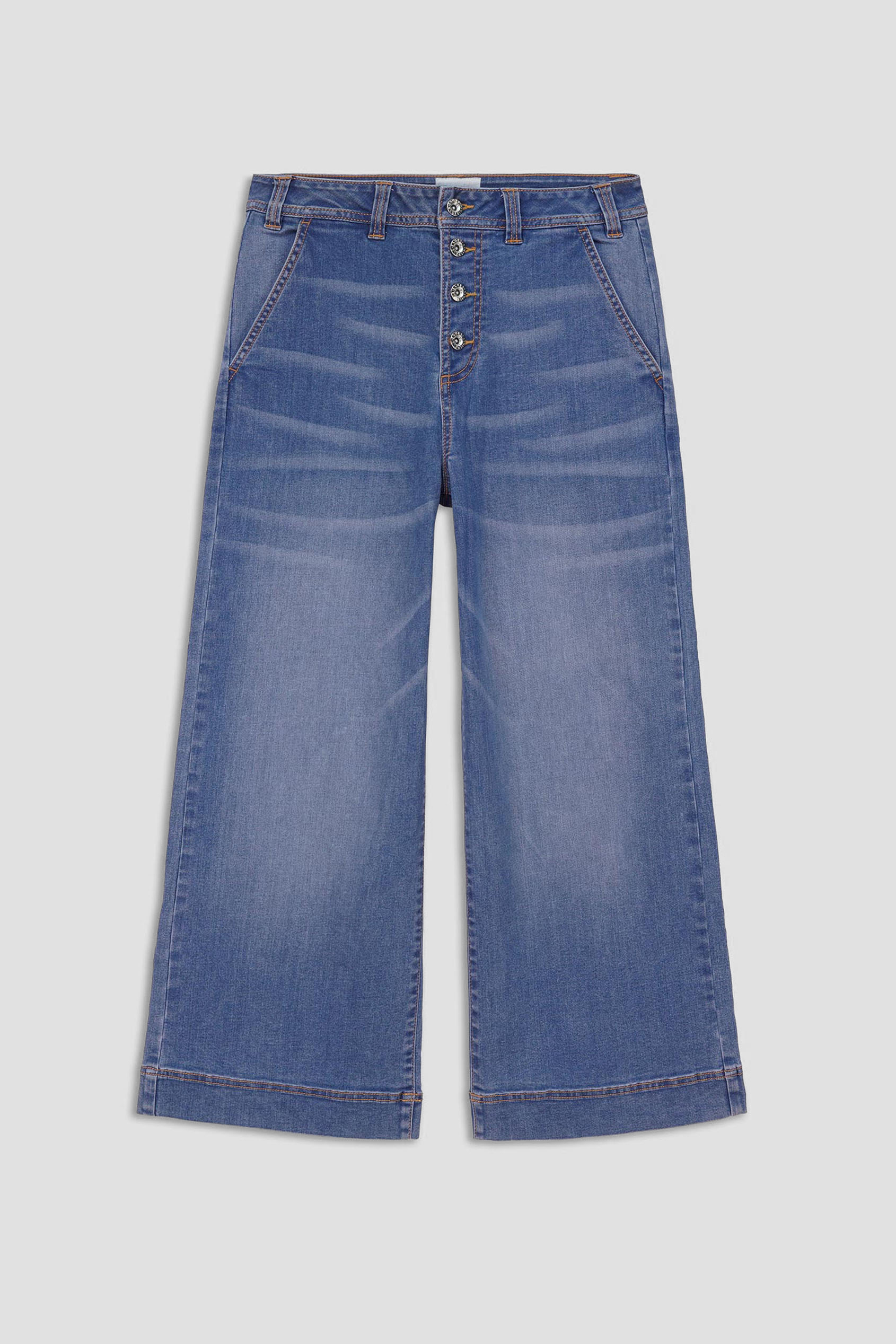 Womens High Waist Denim Culottes