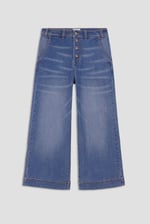 Womens High Waist Denim Culottes