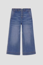 Womens High Waist Denim Culottes