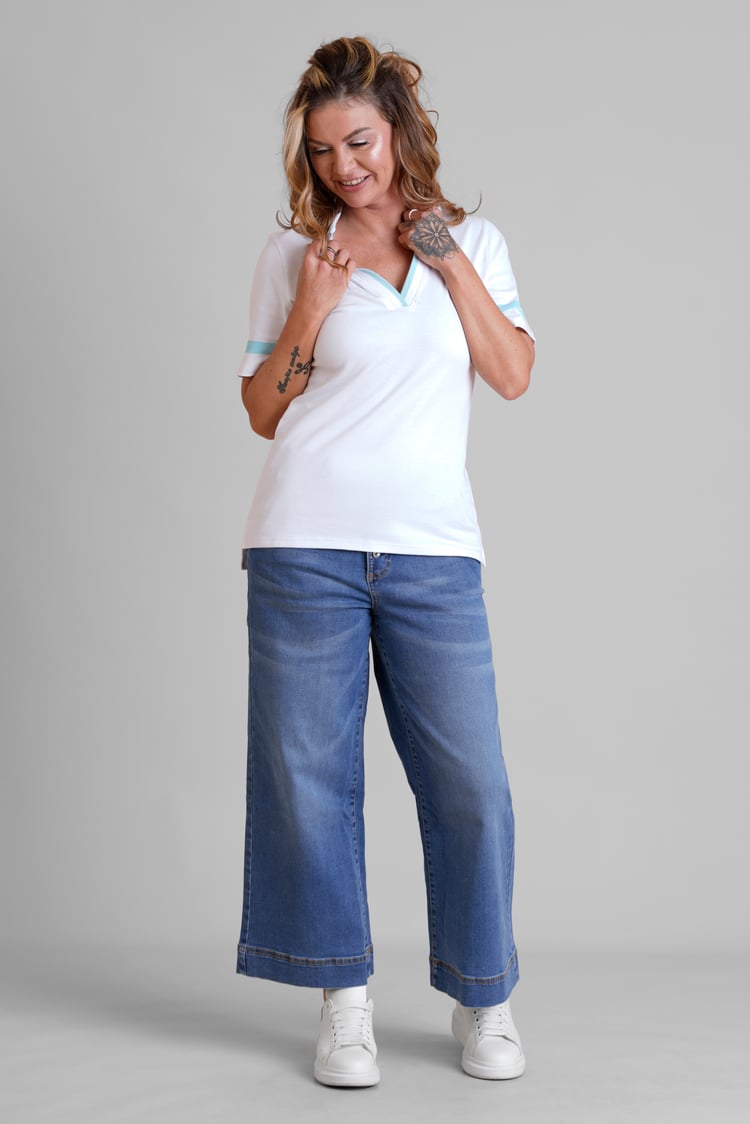 Womens High Waist Denim Culottes