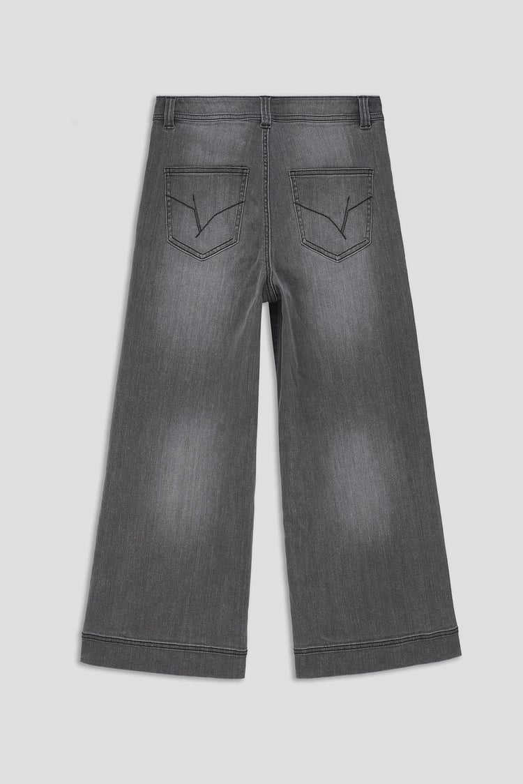 Womens Wide Leg Grey Culottes