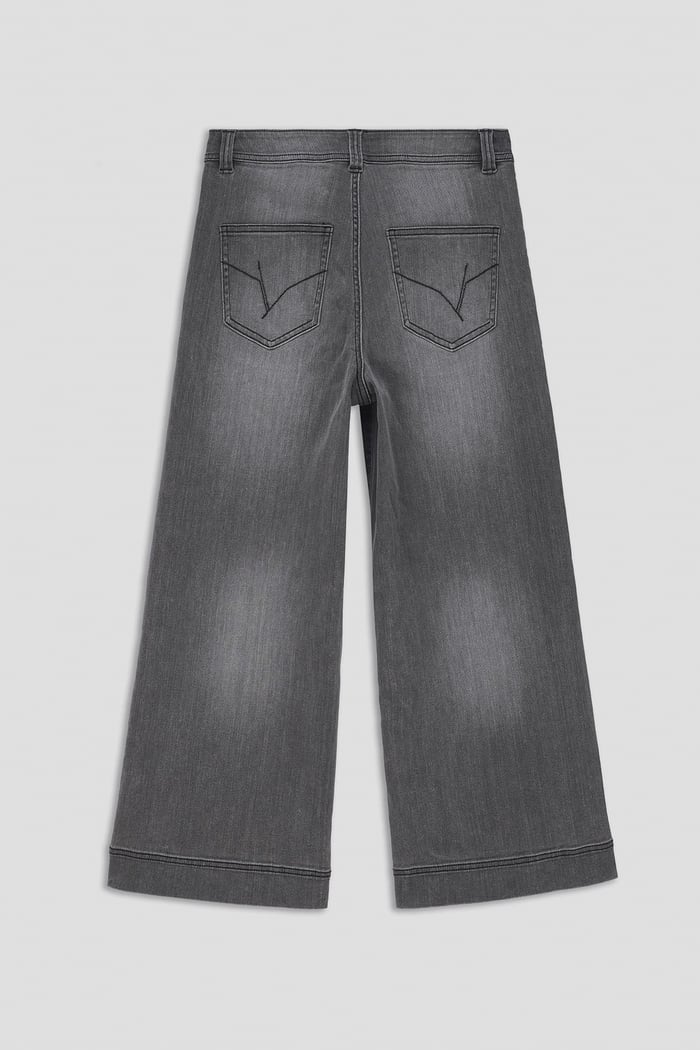 Womens Wide Leg Grey Culottes