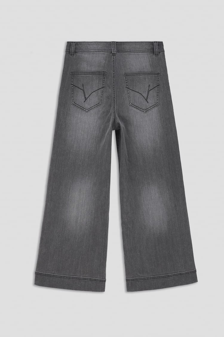 Womens Wide Leg Grey Culottes