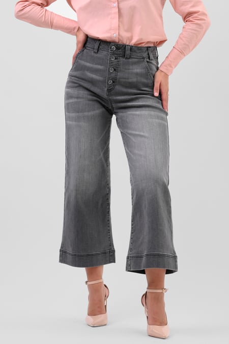 Womens Grey Wide Leg Culottes