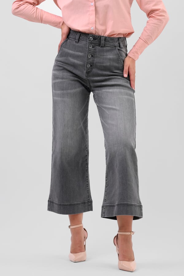 Womens Grey Wide Leg Culottes