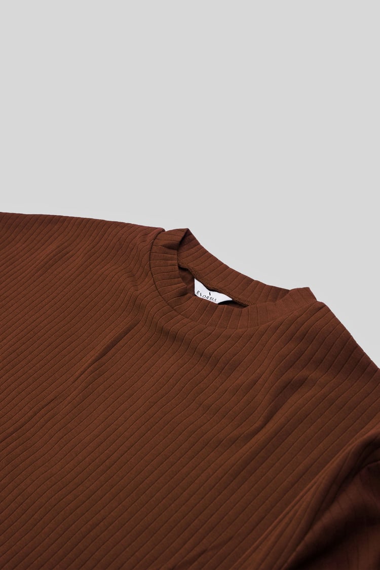 Women Oversize Texture Rib Tops