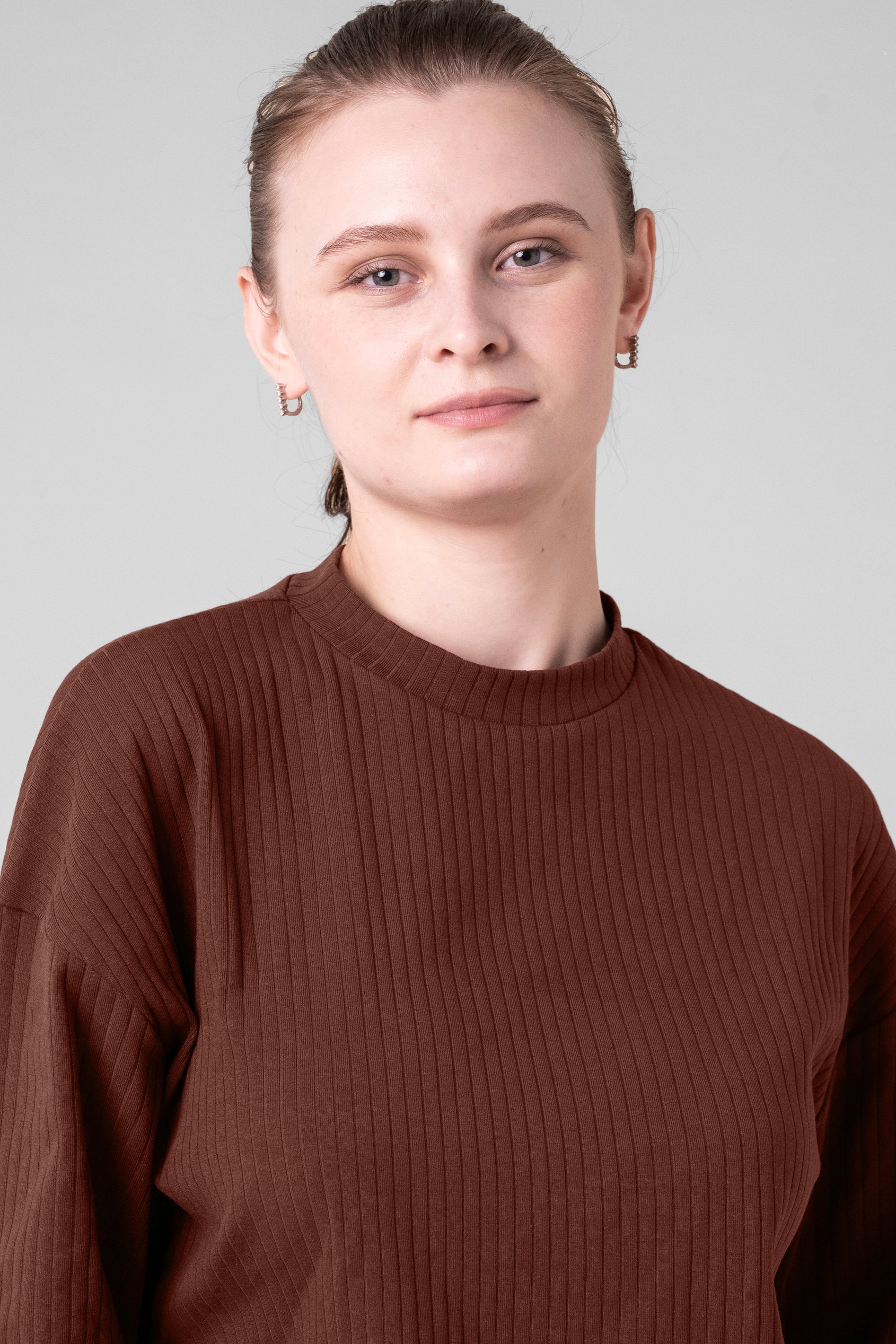 Women Oversize Texture Rib Tops