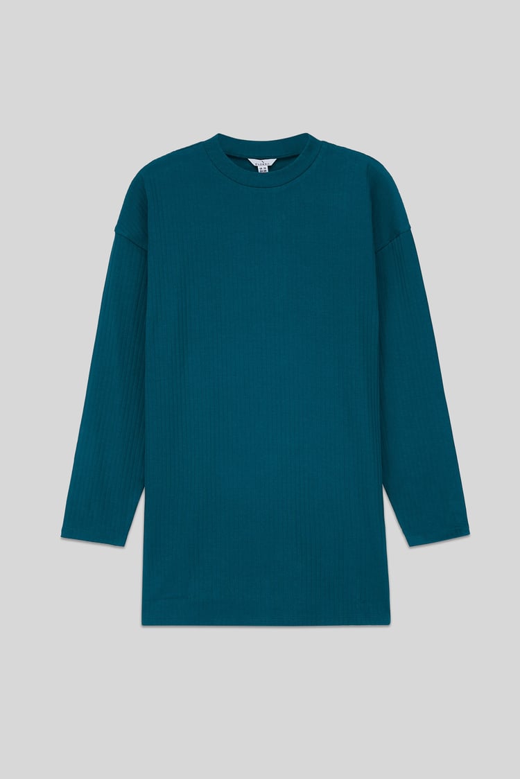 Women Oversize Texture Rib Tops