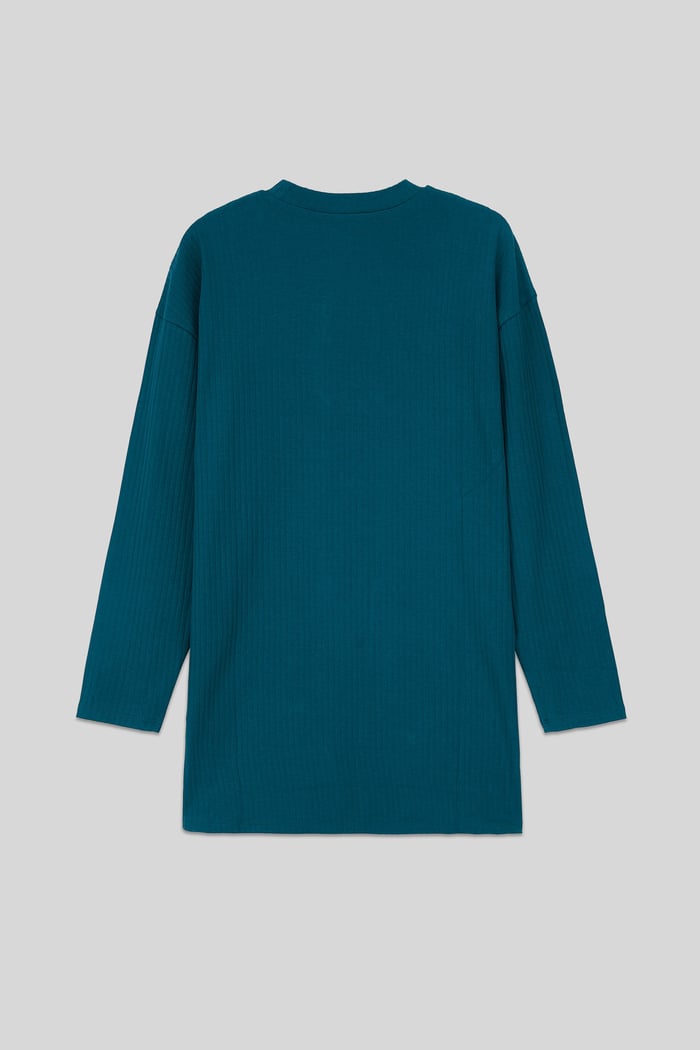 Women Oversize Texture Rib Tops