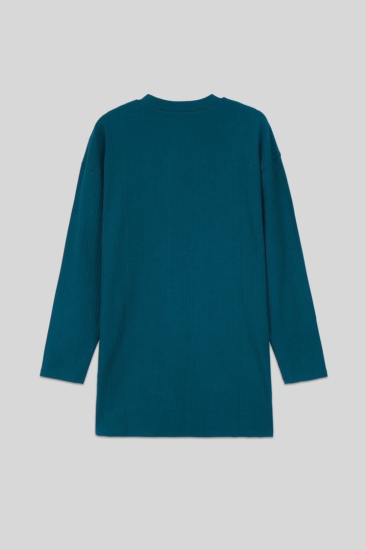 Women Oversize Texture Rib Tops