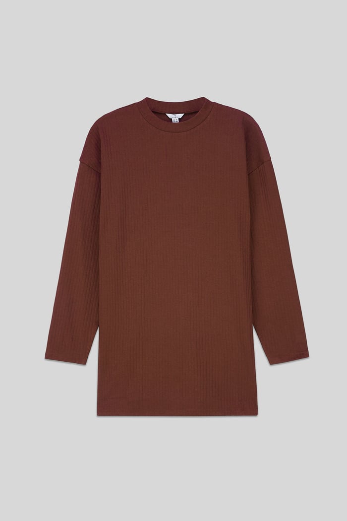 Women Oversize Texture Rib Tops