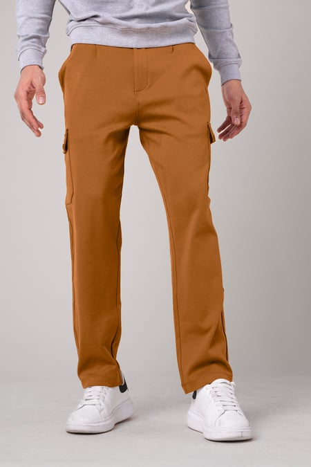 Mens Green Slim Fit Cargo Trouser