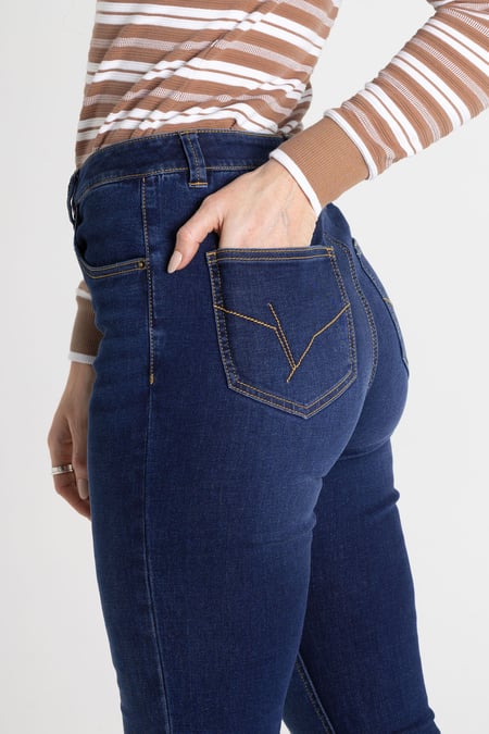 Deep Blue Lift Skinny And Shape Low Rise Flared Jeans
