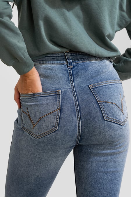 Light Blue Lift Skinny And Shape Low Rise Flared Jeans