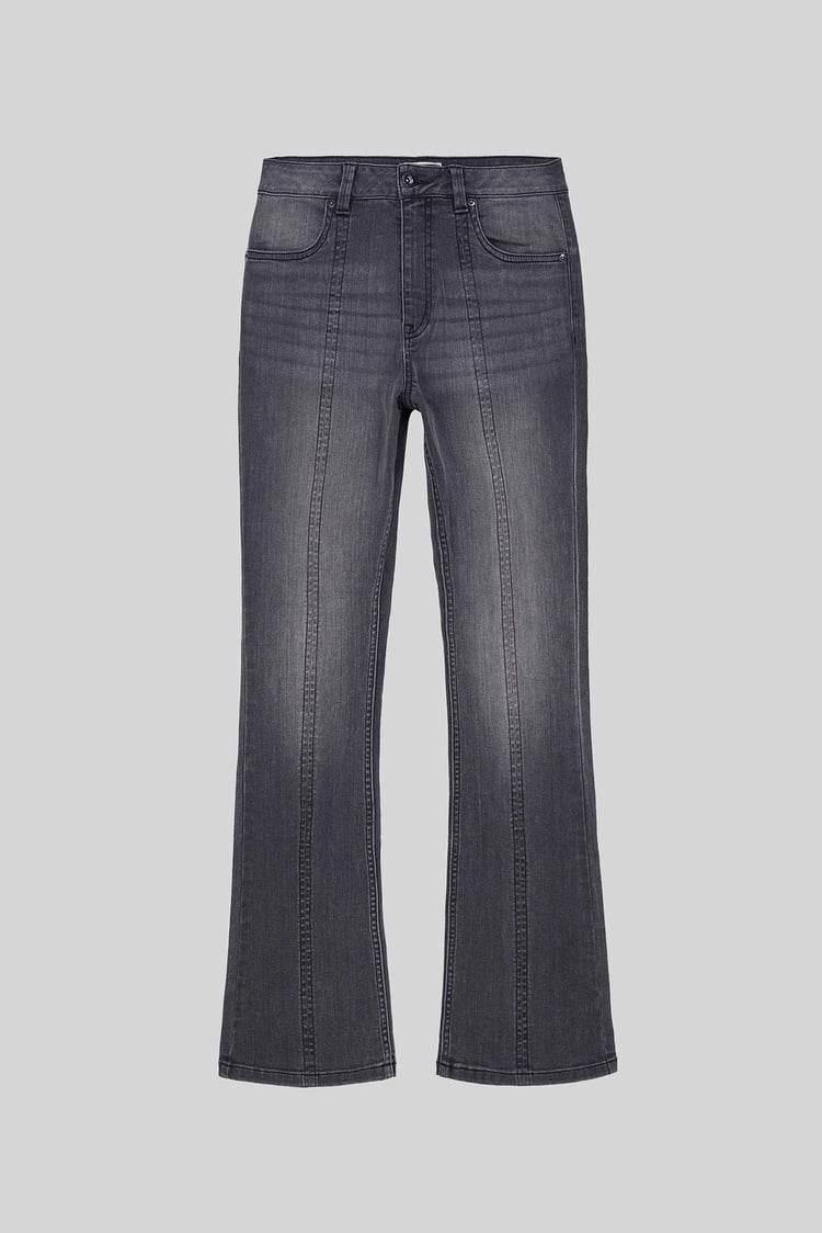 Womens Grey Stretch Flare Jeans