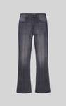 Womens Grey Stretch Flare Jeans