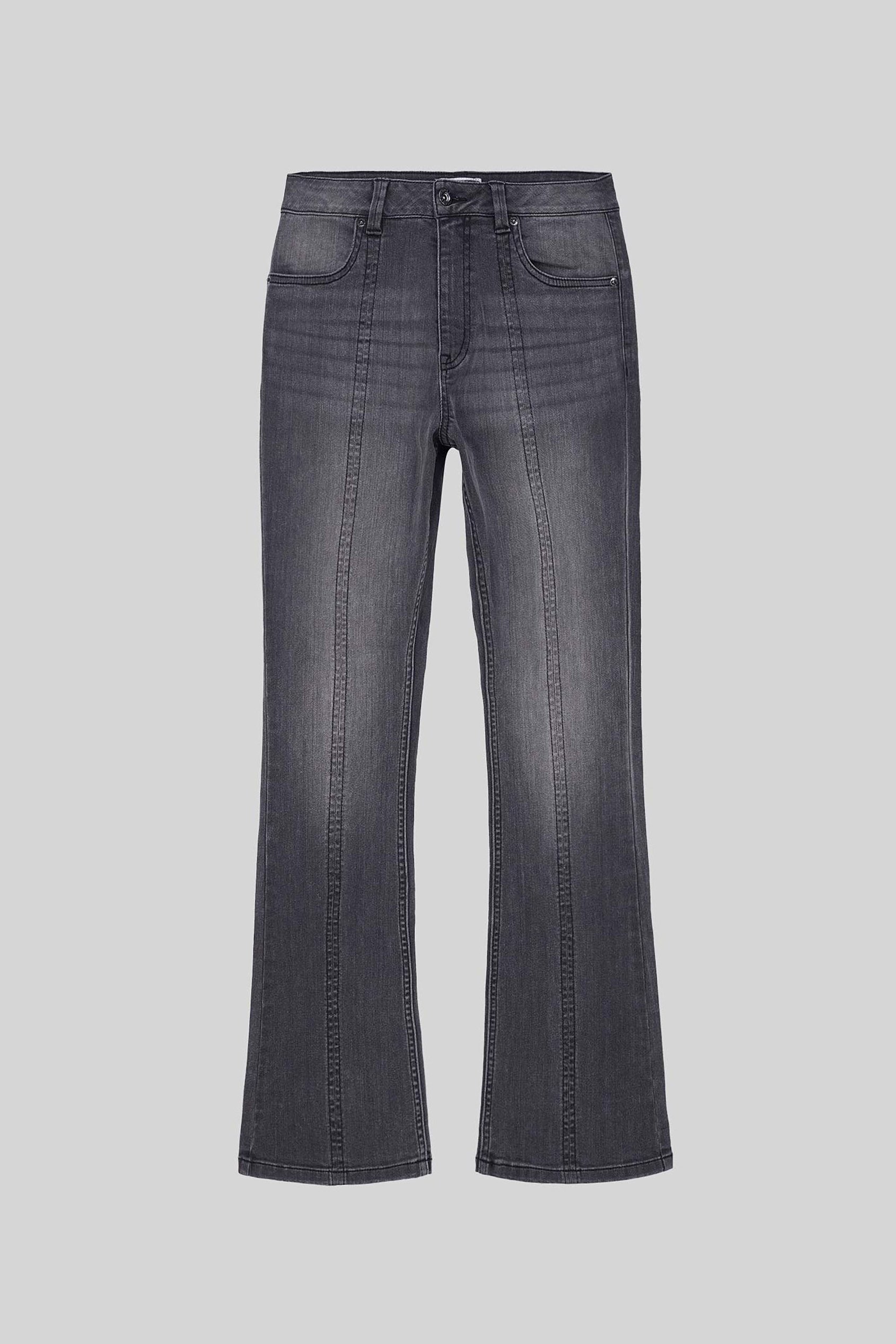 Womens Grey Stretch Flare Jeans