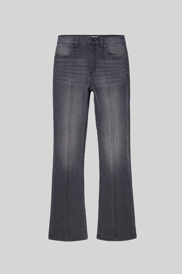 Womens Grey Stretch Flare Jeans