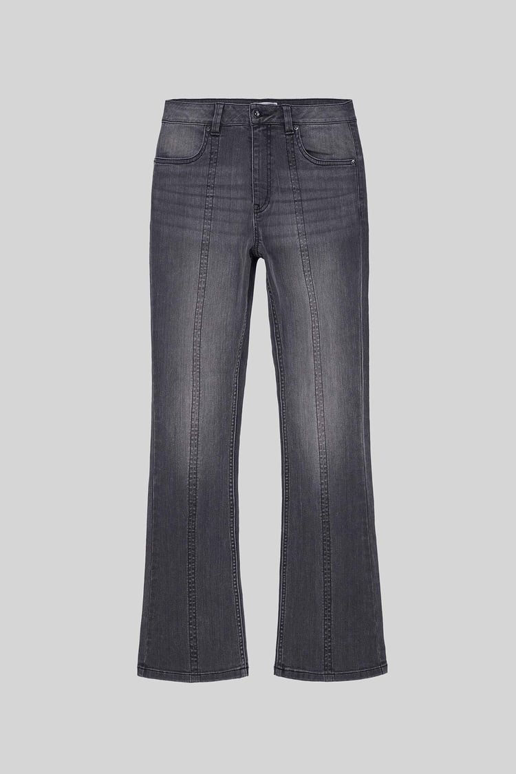 Womens Grey Stretch Flare Jeans