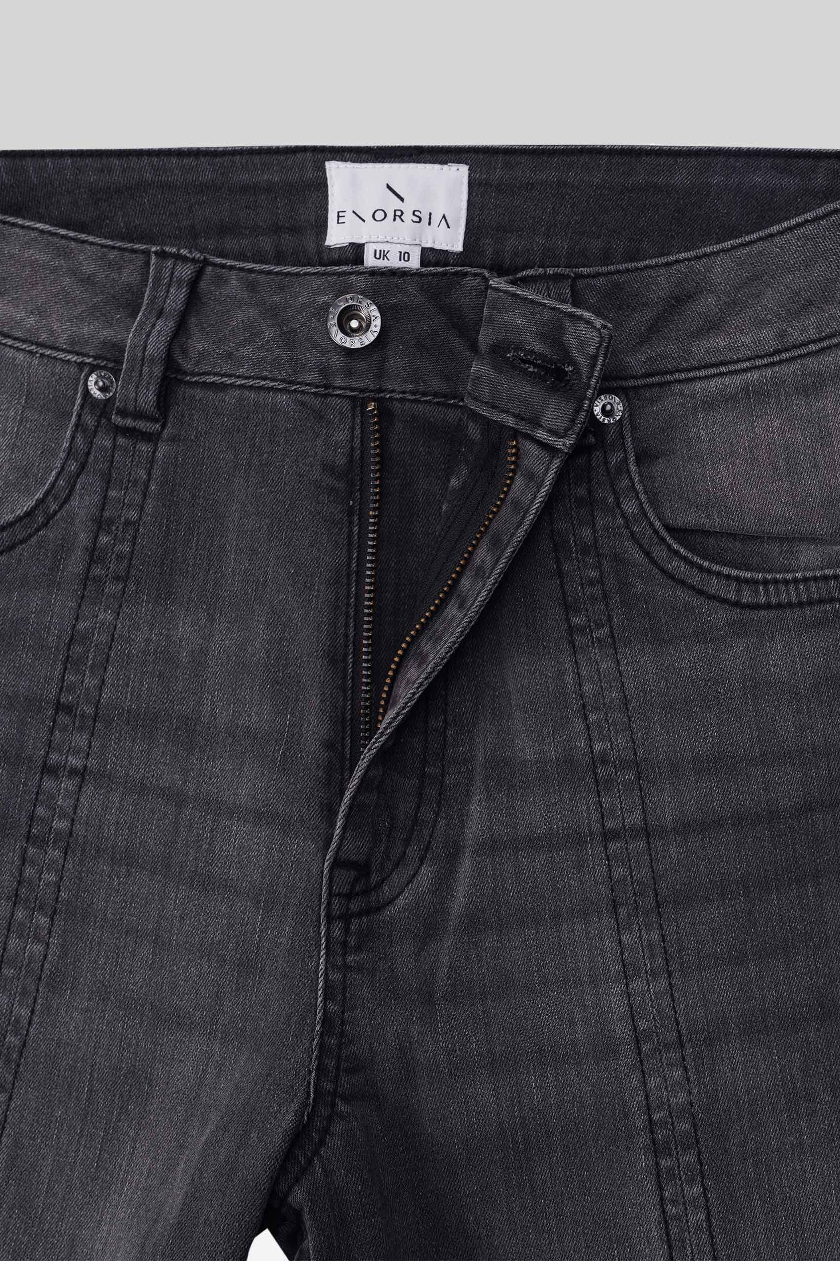 Womens Grey Stretch Flare Jeans